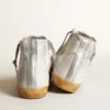 Women’s Francy in white suede with black leather star and silver Swarovski crystal tongue