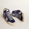 Women's Francy Penstar in bright blue sequins with ice-gray suede star