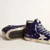 Women's Francy Penstar in bright blue sequins with ice-gray suede star