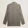 Women's green viscose-blend silk shirt with floral pattern