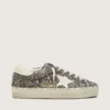 Women’s Hi Star in black and white pony skin with white leather star