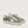 Women’s Hi Star in black and white pony skin with white leather star