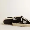Women’s Hi Star in black suede with silver glitter star