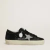 Women's Hi Star in black suede with silver Swarovski crystal star