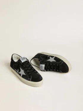 Women’s Hi Star in black suede with silver Swarovski crystal star