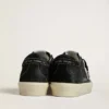 Women's Hi Star in black suede with silver Swarovski crystal star
