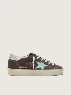 Women’s Hi Star in dark gray suede with aqua-green star
