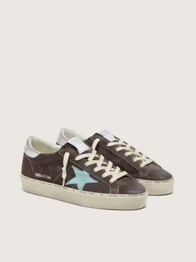 Women’s Hi Star in dark gray suede with aqua-green star