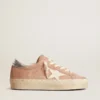 Women's Hi Star in pink suede with cream star and silver leather heel tab
