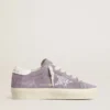 Women's Hi Star in purple suede with silver glitter star