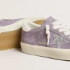 Women's Hi Star in purple suede with silver glitter star