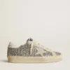 Women's Hi Star in silver glitter with suede star and white heel tab