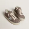Women's Hi Star in suede with silver leather star and leather heel tab