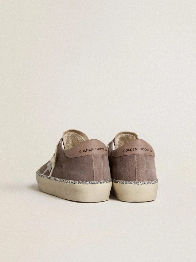 Women's Hi Star in suede with silver leather star and leather heel tab