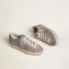 Women’s Hi Star sneakers in beige suede with laminated leather star and glitter heel tab