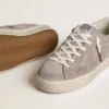 Women’s Hi Star sneakers in beige suede with laminated leather star and glitter heel tab