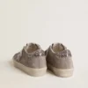 Women’s Hi Star sneakers in beige suede with laminated leather star and glitter heel tab