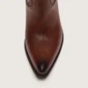 Women's high Wish Star boots in brown leather with floral embroidery