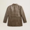 Women's houndstooth jacket with all-over sequin embroidery