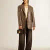 Women's houndstooth jacket with all-over sequin embroidery