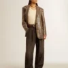 Women's houndstooth jacket with all-over sequin embroidery