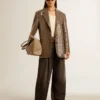 Women's houndstooth jacket with all-over sequin embroidery