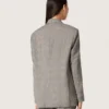 Women's jacket in gray Prince of Wales check with crystal embroidery