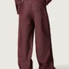 Women's jeans in burgundy denim