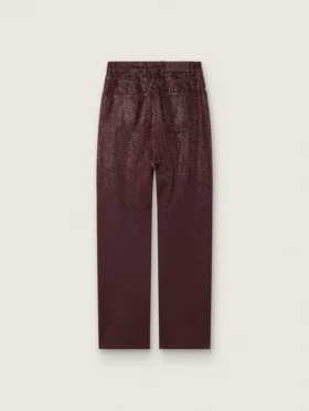 Women’s jeans in burgundy denim with gradient crystals