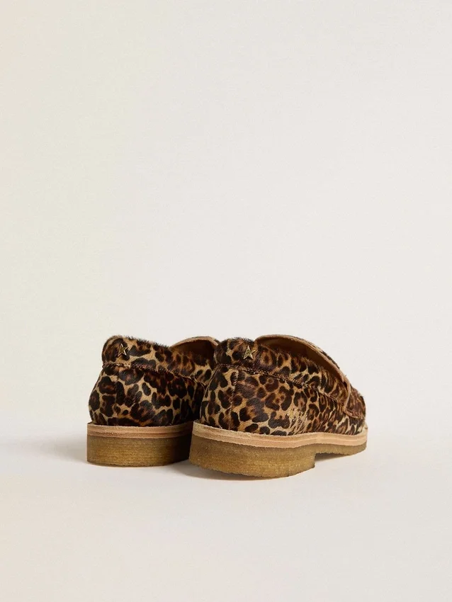 Women's Jerry loafer in leopard-print pony skin