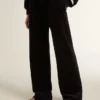 Women's joggers in velvet-effect cotton blend