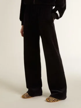 Women’s joggers in velvet-effect cotton blend