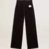 Women's joggers in velvet-effect cotton blend