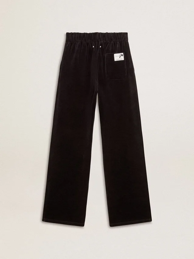Women's joggers in velvet-effect cotton blend