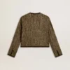 Women's Journey jacket in wool tweed with coffee-colored suede details