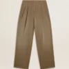 Women's khaki cotton pants