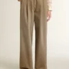 Women's khaki cotton pants