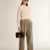 Women's khaki cotton pants