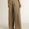 Women's khaki cotton pants