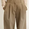 Women's khaki cotton pants