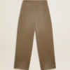 Women's khaki cotton pants