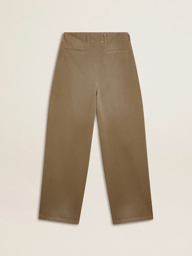 Women's khaki cotton pants