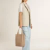 Women's khaki wool blend vest jacket