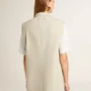 Women's khaki wool blend vest jacket