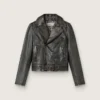 Women’s leather biker jacket