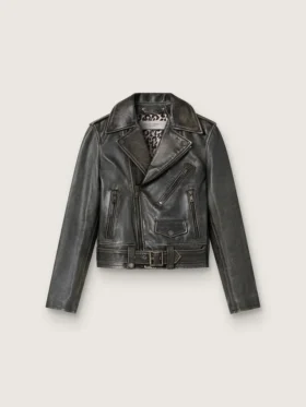 Women’s leather biker jacket
