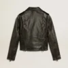 Women’s leather biker jacket