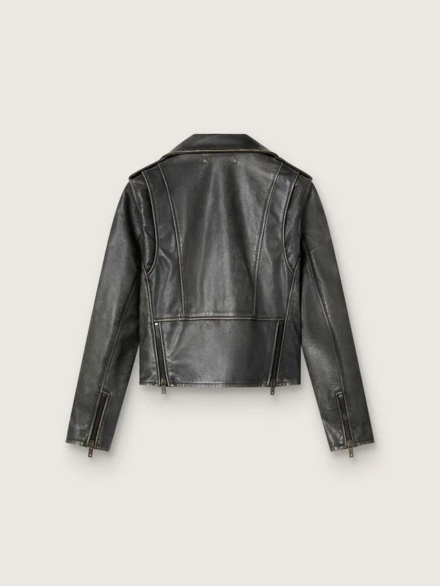 Women’s leather biker jacket