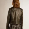 Women’s leather biker jacket