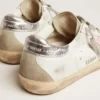 Women's leather Super-Star with pink star and silver heel tab